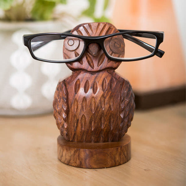 Owl Rosewood Eyeglass Holder