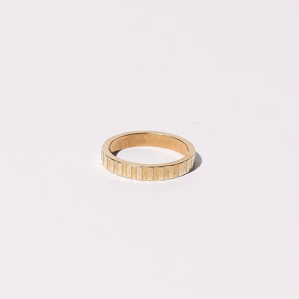 Ridge Band Ring - Brass or Sterling Silver