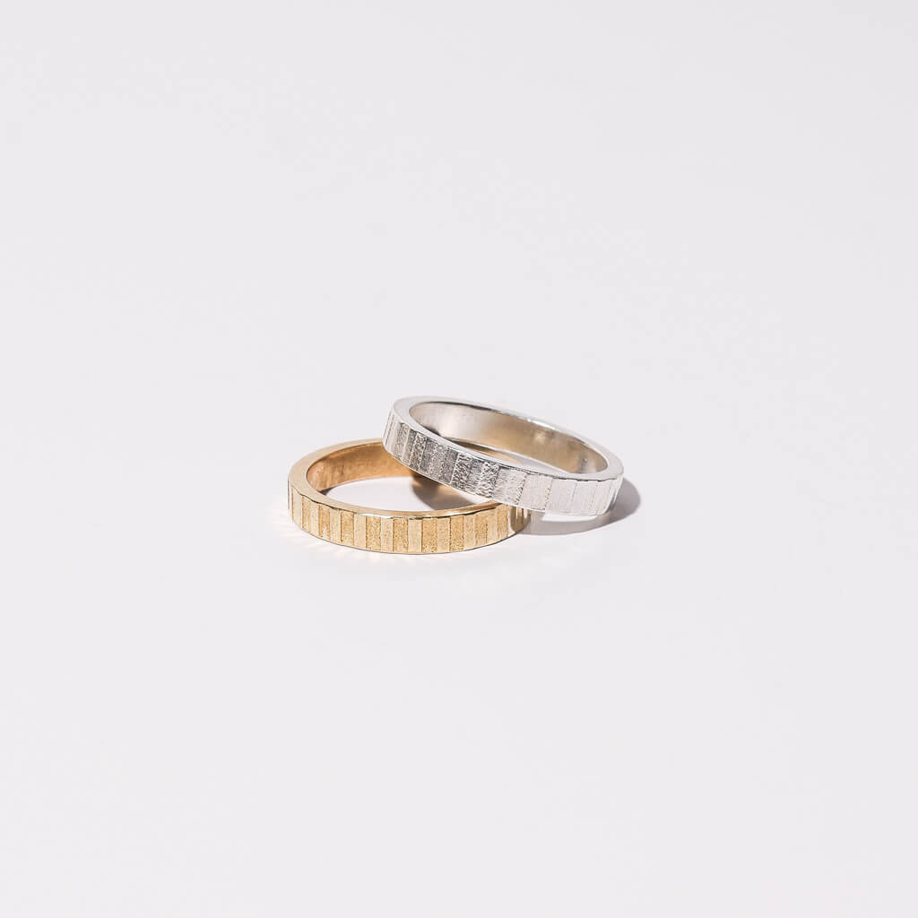 Ridge Band Ring - Brass or Sterling Silver