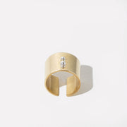 "I" Adjustable Cuff Ring - Brass + Sterling