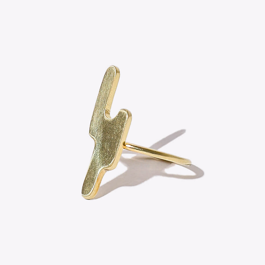 Striate Simple Ring - Brass