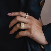 Aer Square Band Ring - Brass