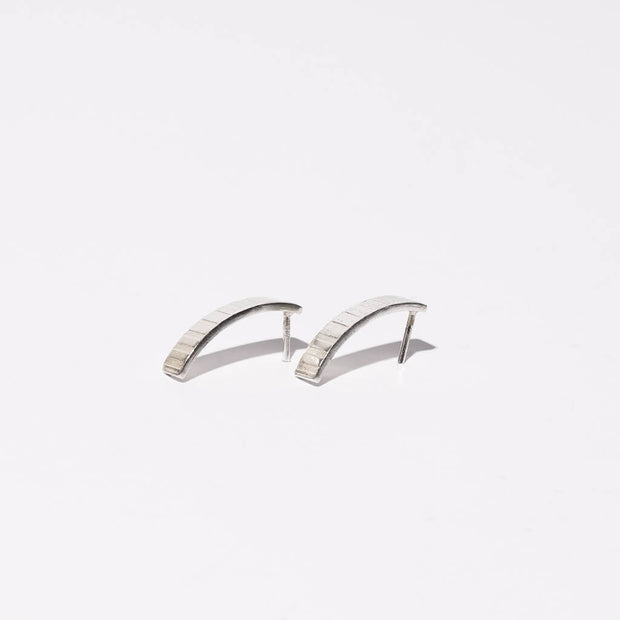 Ridge Arch Stud Earrings - Sterling Silver