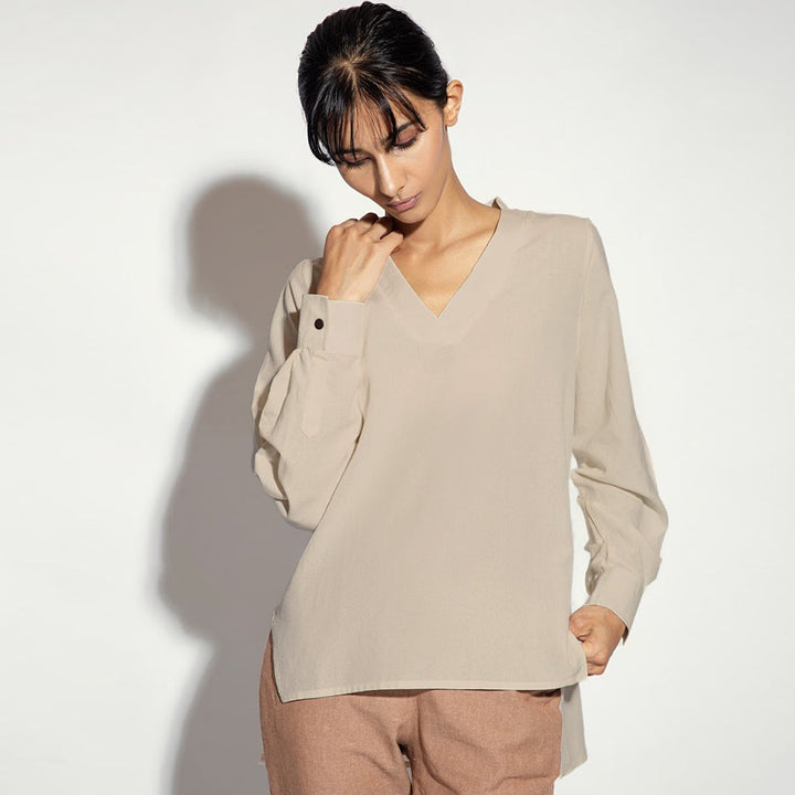 The Button Tunic - Oatmeal