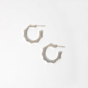 Crown Mini Hoop Earrings - Sterling Silver