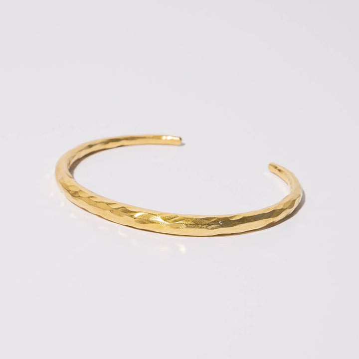 Adjustable Hammered Cuff Bangle - Hammered Brass