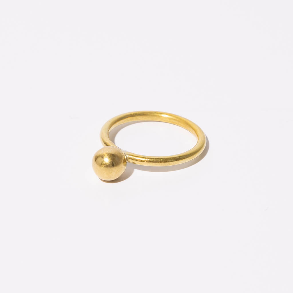 Droplet Stacking Ring - Hammered Brass