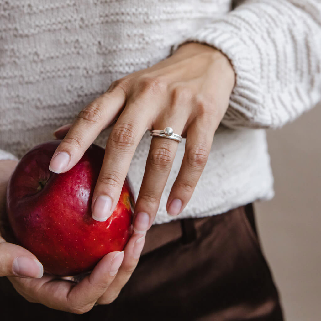 Droplet Stacking Ring - Sterling Silver