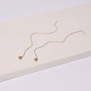 Pod Droplet Threader Earrings - Brass