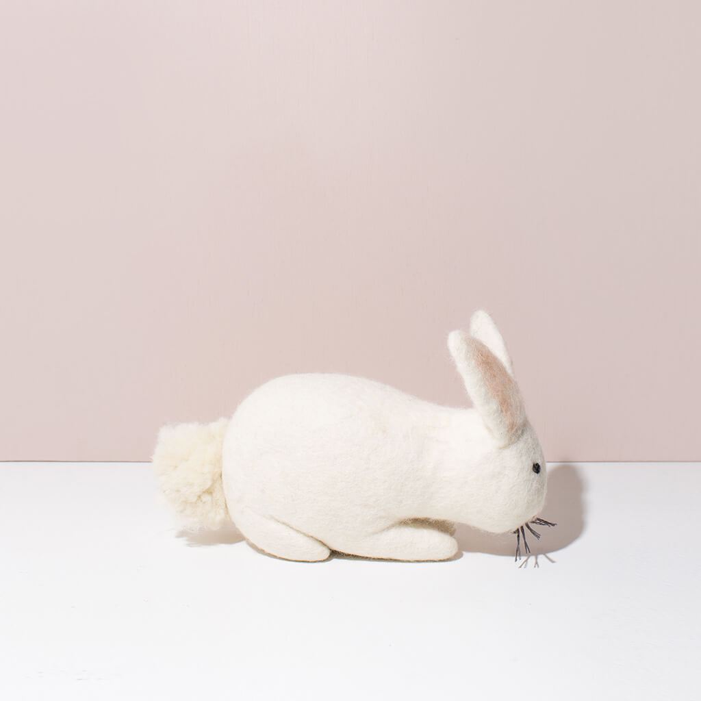 Hand Felted White Bunny