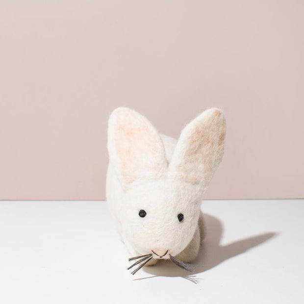 Hand Felted White Bunny