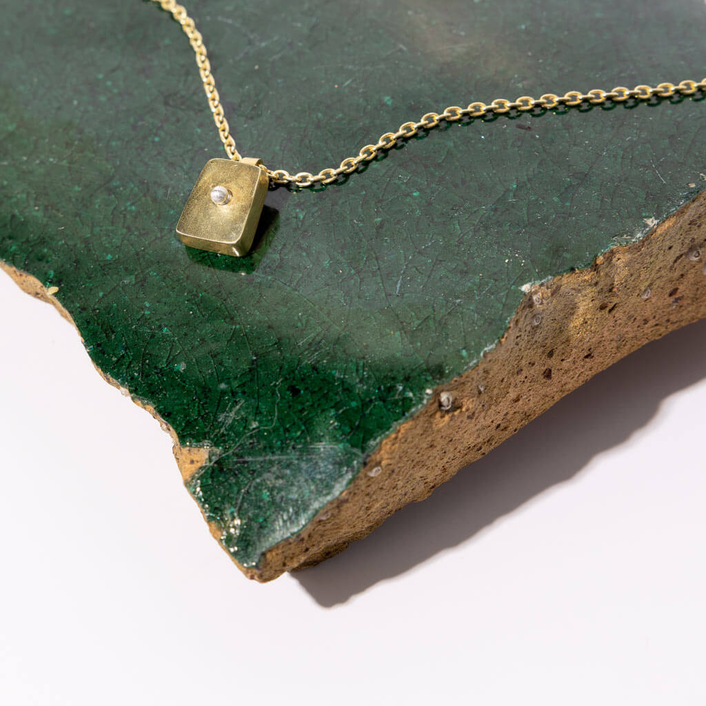 Granule Necklace - Brass + Sterling Silver