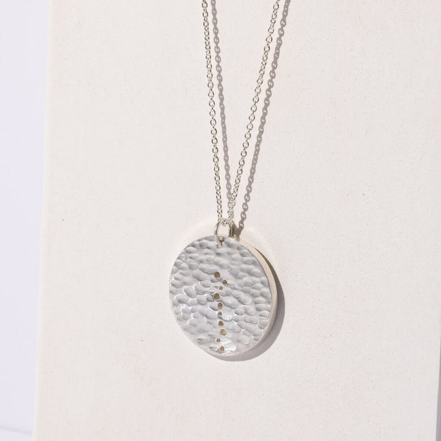 Moon Coin Pendant Necklace - Sterling Silver
