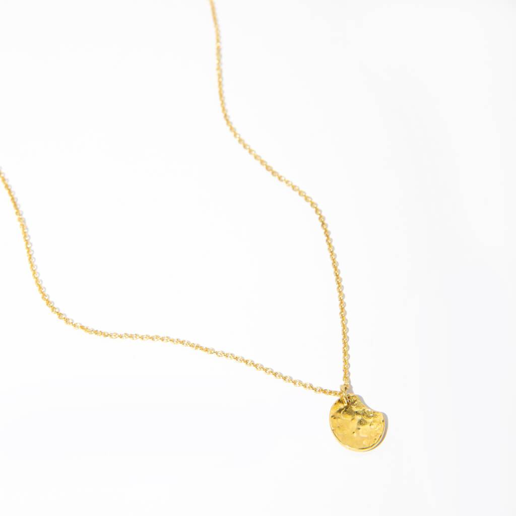 Tiny Palette Necklace - Hammered Brass
