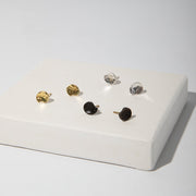Tiny Palette Earrings - Oxidized Brass