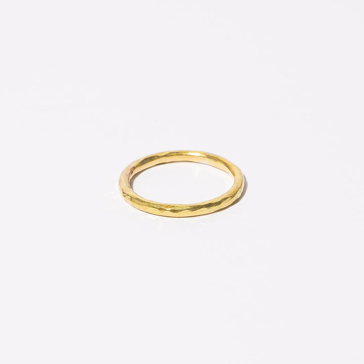 Simple Band Stacking Ring - Hammered Brass