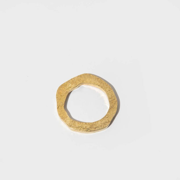 Organic Shape Ring - Hammered Brass