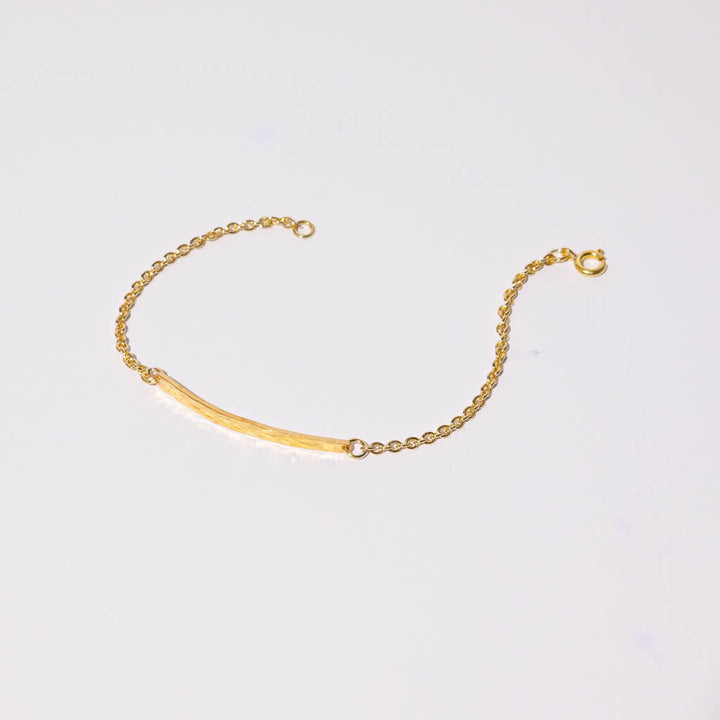 Stick Link Bracelet - Hammered Brass