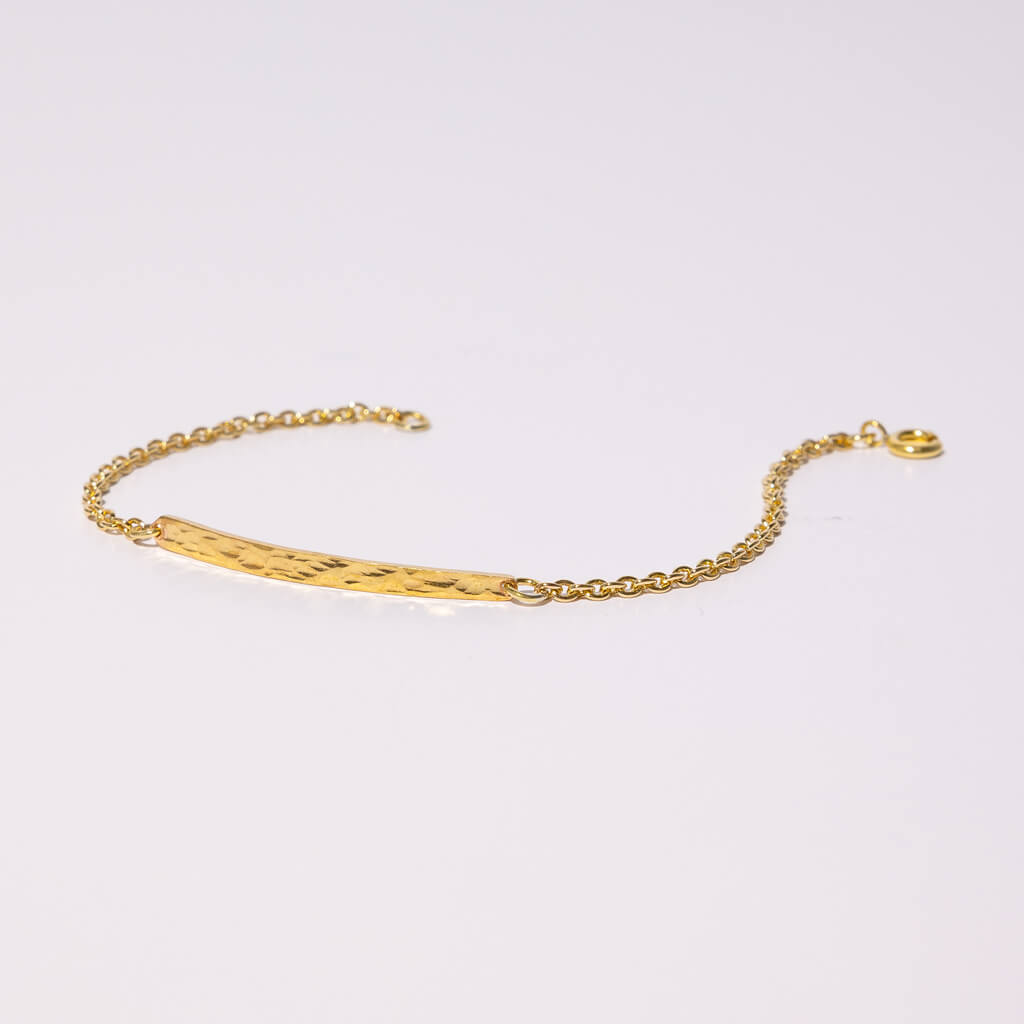 Stick Link Bracelet - Hammered Brass