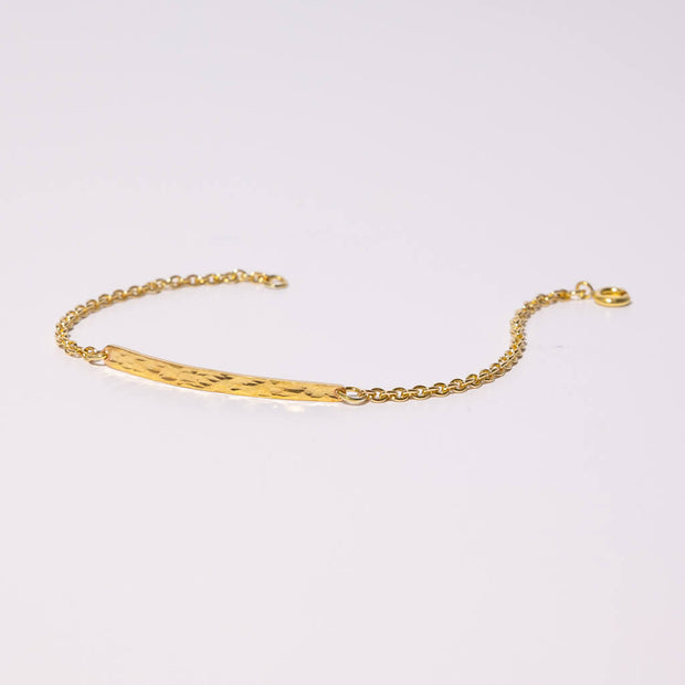 Stick Link Bracelet - Hammered Brass
