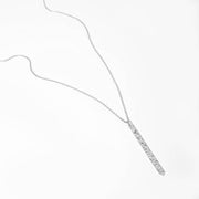 Minimal Stick Necklace - Hammered Sterling Silver