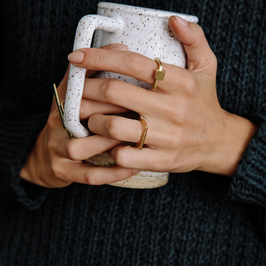 Minimalist Horizon Ring | Brass or Sterling