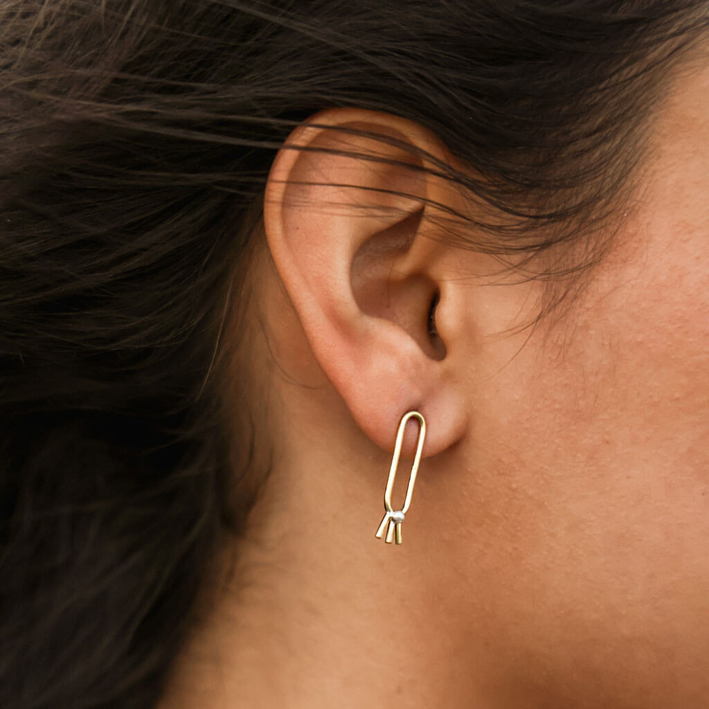 Lark Loop Earrings - Brass + Sterling