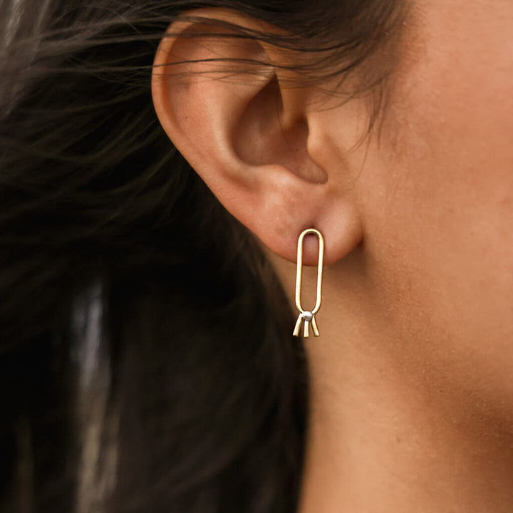 Lark Loop Earrings - Brass + Sterling