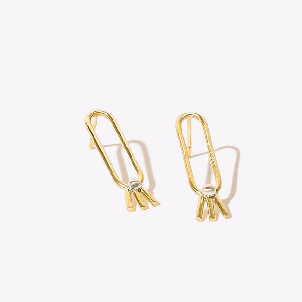 Lark Loop Earrings - Brass + Sterling