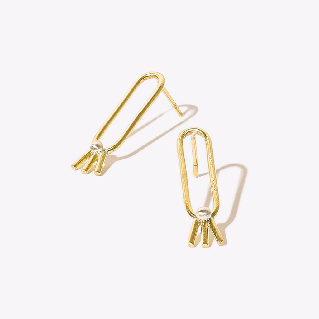 Lark Loop Earrings - Brass + Sterling