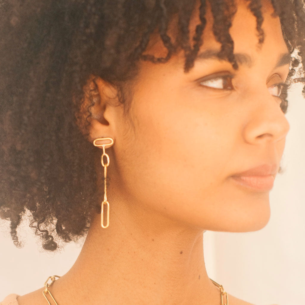 Loop Dangle Earrings - Brass