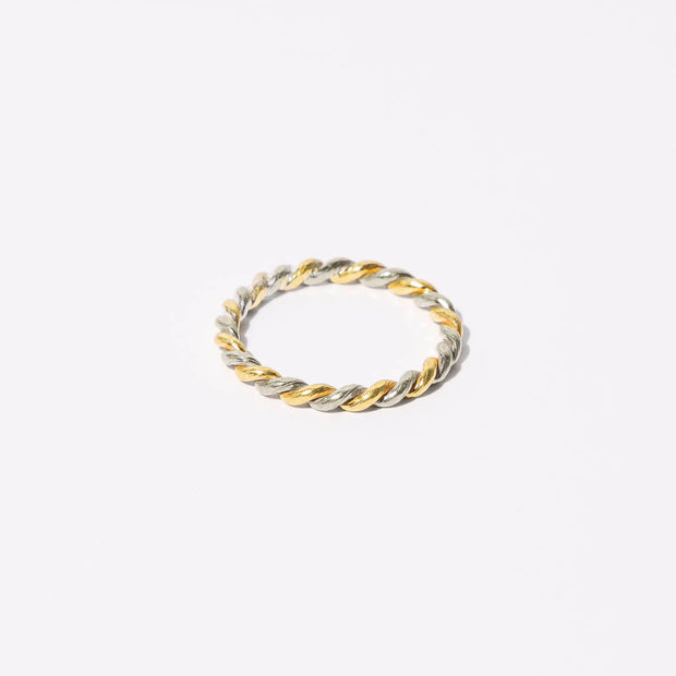 Mini Rope Ring - Brass + Sterling