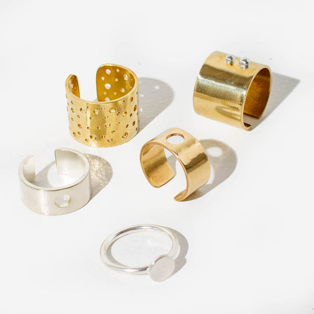 Circle Minimal Cuff Ring - Brass