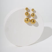 Moon Cascade Earrings - Brass