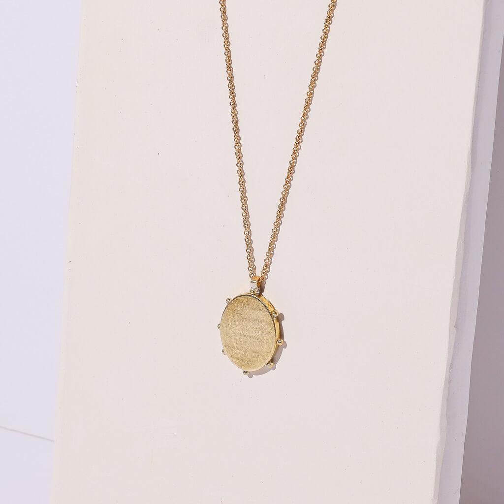 Oval Locket Necklace - Brass