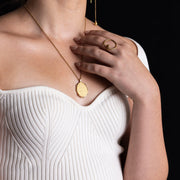 Oval Locket Necklace - Brass