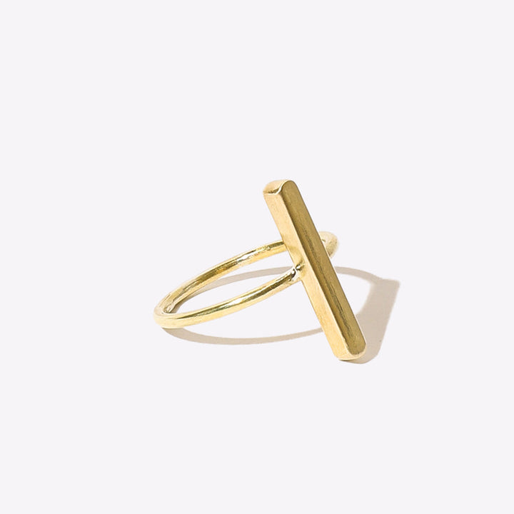 Long Oval Stick Ring - Brass