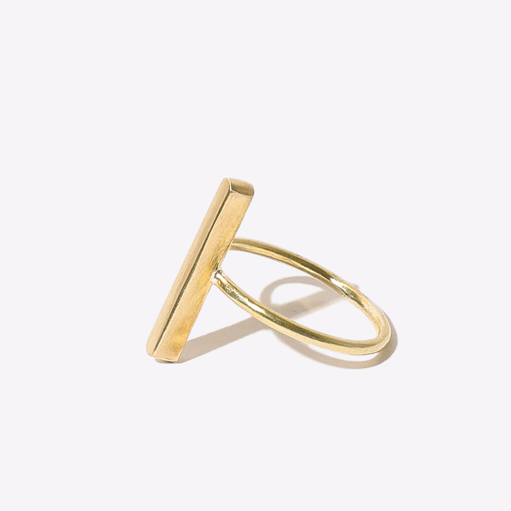 Long Oval Stick Ring - Brass