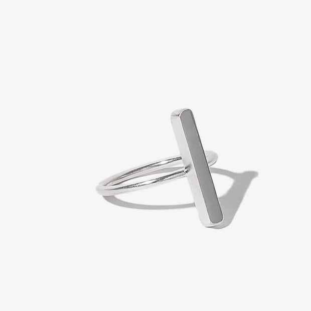 Long Oval Stick Ring - Sterling Silver