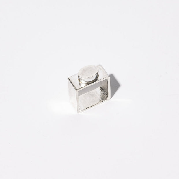 Pebble Square Band Ring - Sterling Silver