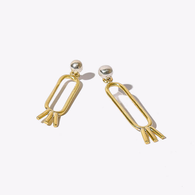 Piper Convertible Earrings - Brass + Sterling