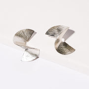 Pirouette Statement Earrings - Hammered Sterling