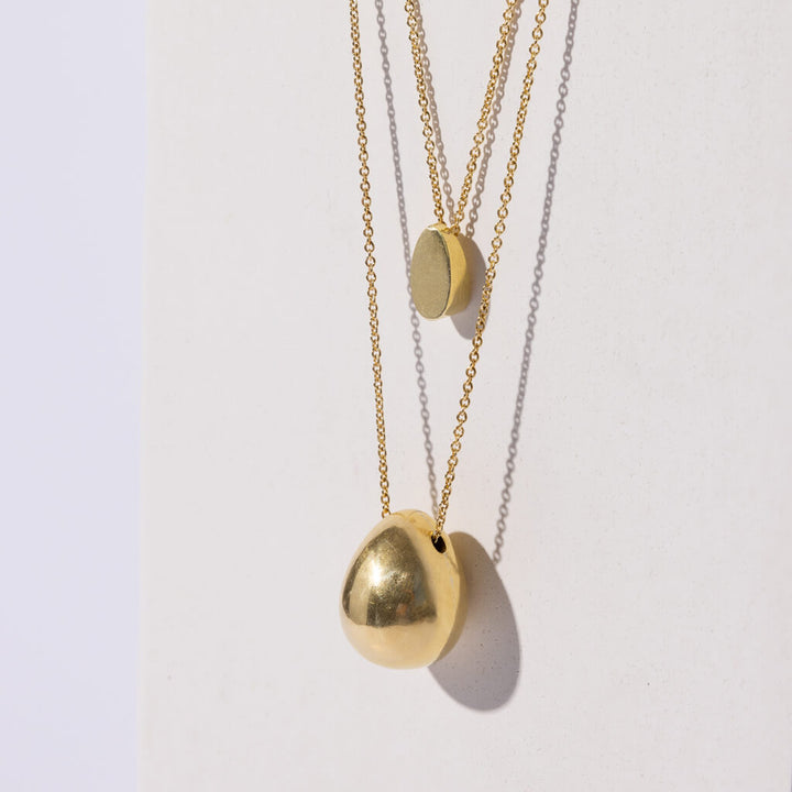 Pebble Necklace - Brass