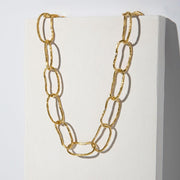 Pool Link Statement Necklace - Brass