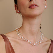 Pool Link Statement Necklace - Sterling Silver