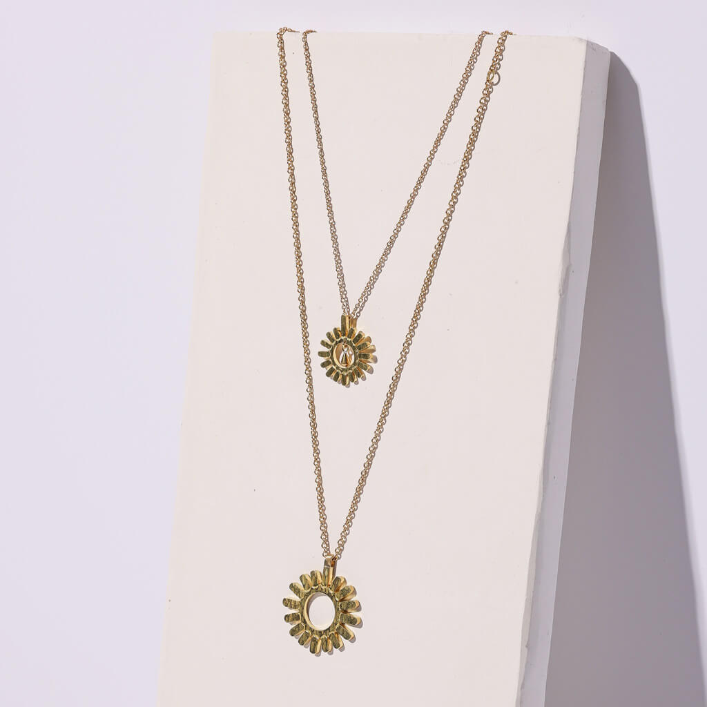 Ray Pendant Necklace - Brass