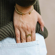 Ray Stacking Ring - Hammered Brass