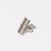 Ridge Rectangle Statement Ring - Sterling Silver