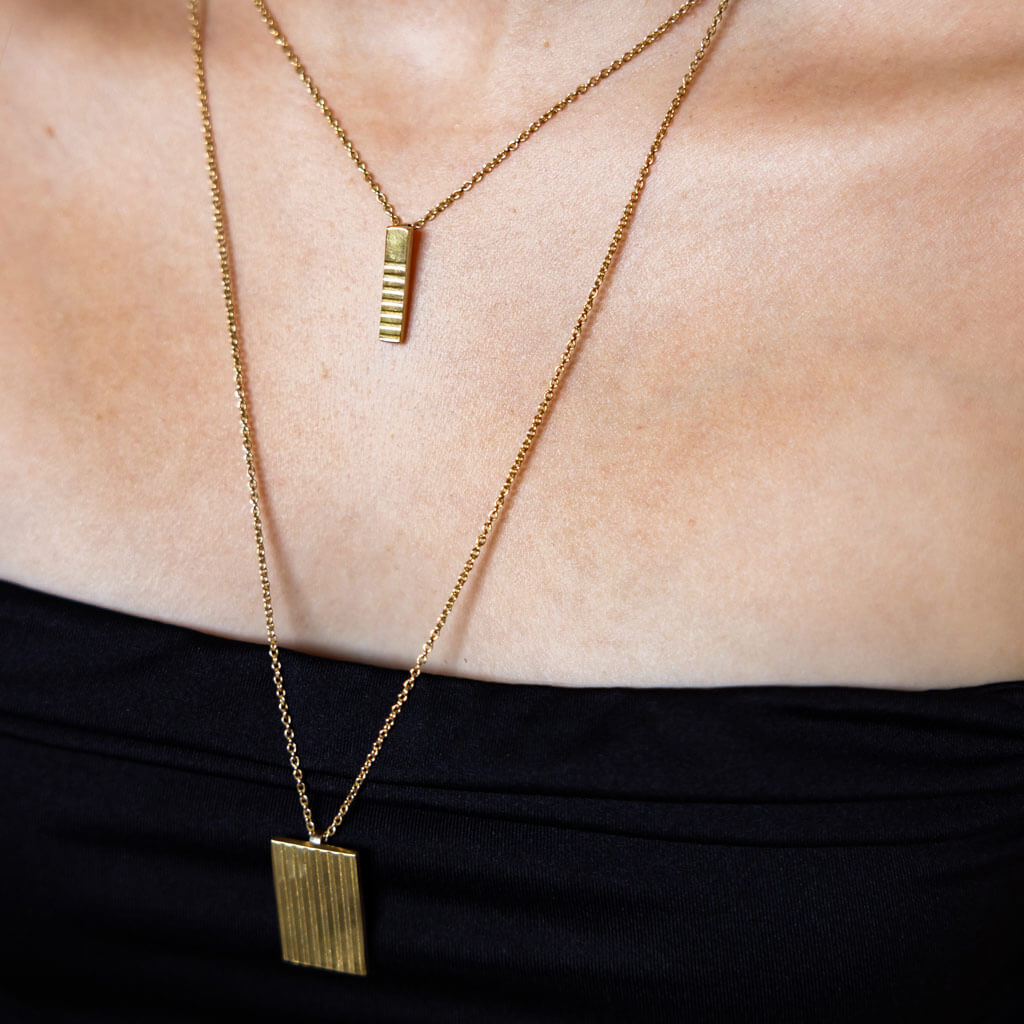 Ridge Charm Necklace - Brass