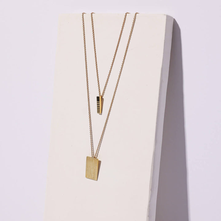 Ridge Charm Necklace - Brass